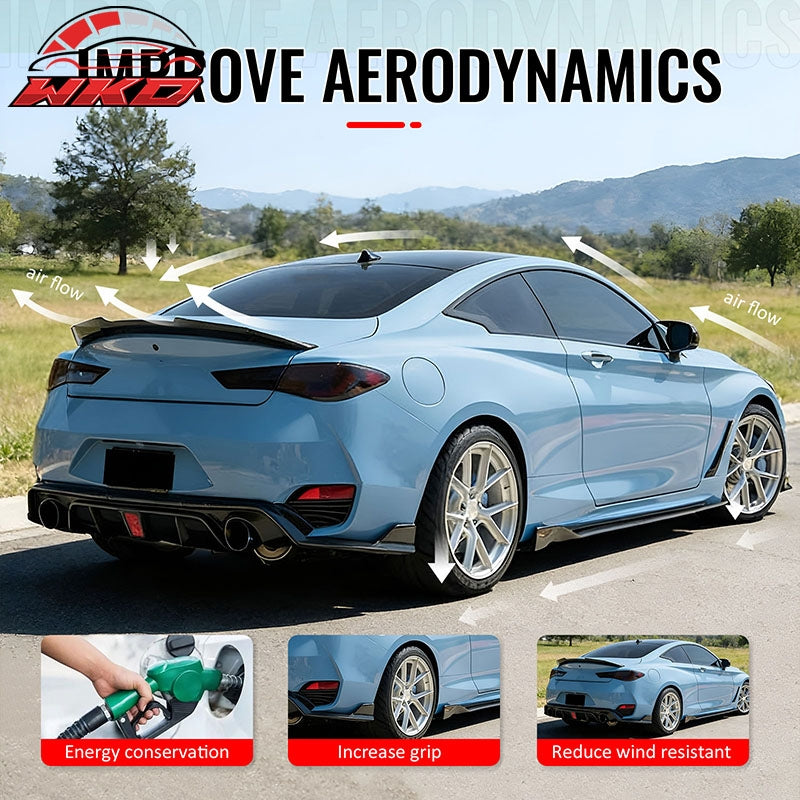 Wholesale 17-22 INFINITI Q60 Trunk Spoiler Carbon Fiber Print PSM Style Rear Wing ABS - Wikond Auto