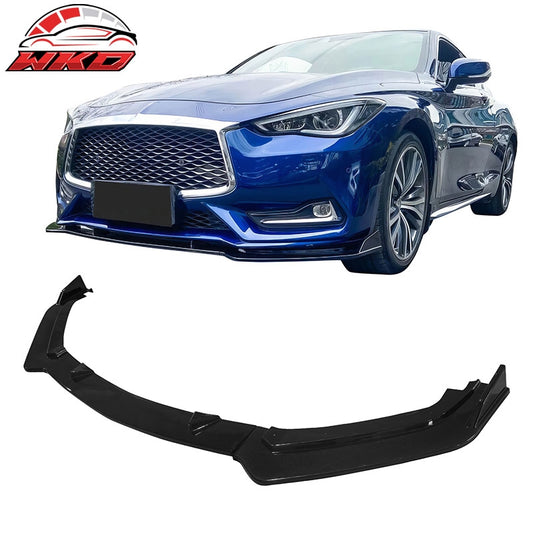 Wholesale 17-22 INFINITI Q60 V2 JDM Front Bumper Lip Chin Splitter PP Gloss Black - Wikond Auto