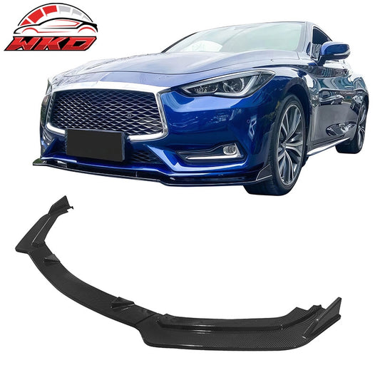 Wholesale 17-22 INFINITI Q60 V2 JDM Front Bumper Lip Spoiler PP Carbon Fiber Print - Wikond Auto
