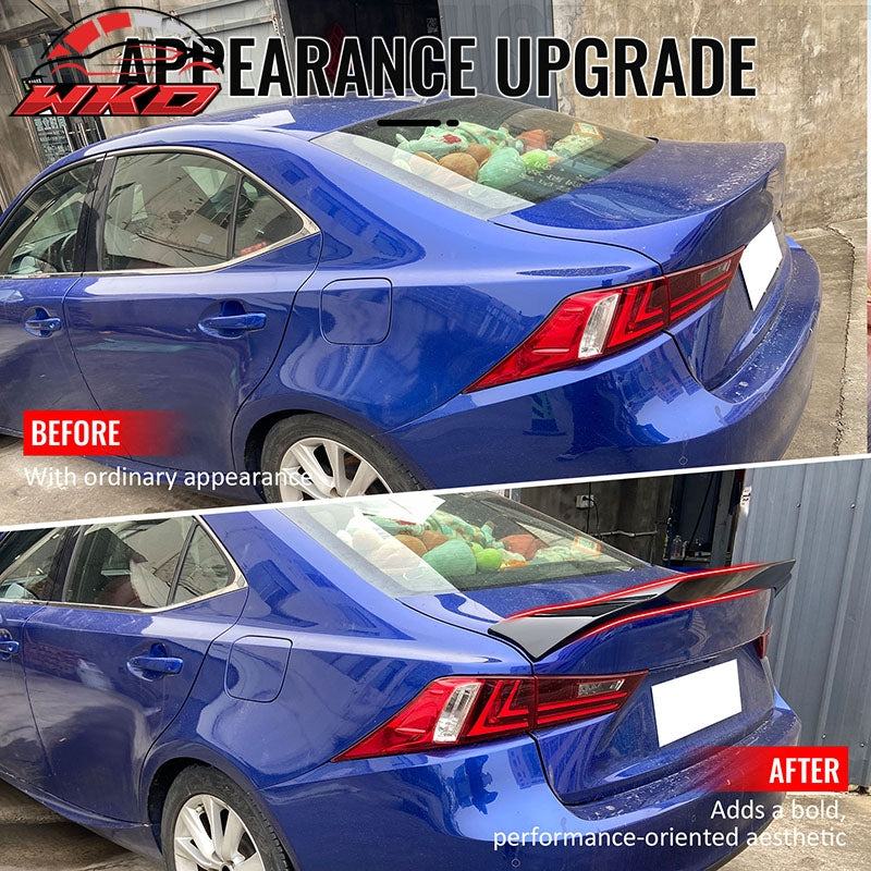Fits 14-20 IS200t IS250 IS300 IS350 4DR Trunk Spoiler Gloss Black R Style ABS