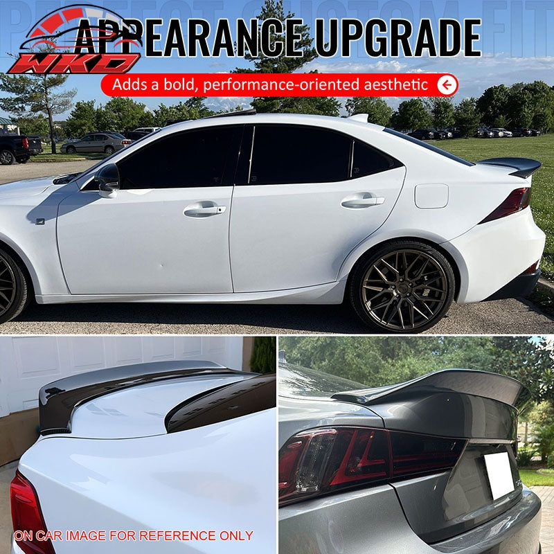 Fits 14-20 IS200t IS250 IS300 IS350 4DR Trunk Spoiler Gloss Black AR Style ABS