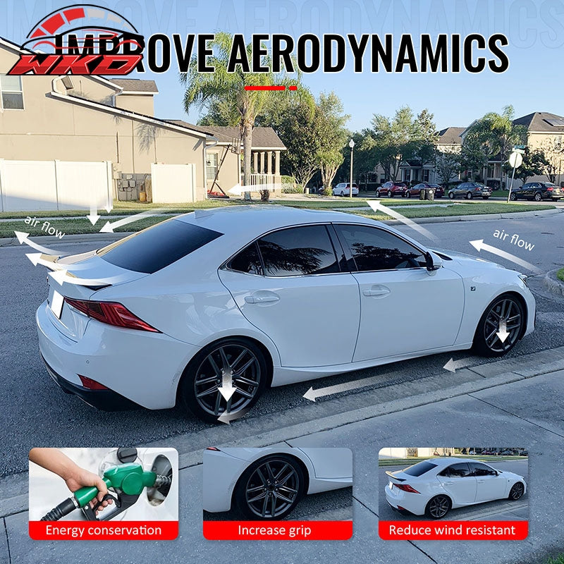 Fits 14-20 IS200t IS250 IS300 IS350 4DR Trunk Spoiler Gloss Black AR Style ABS
