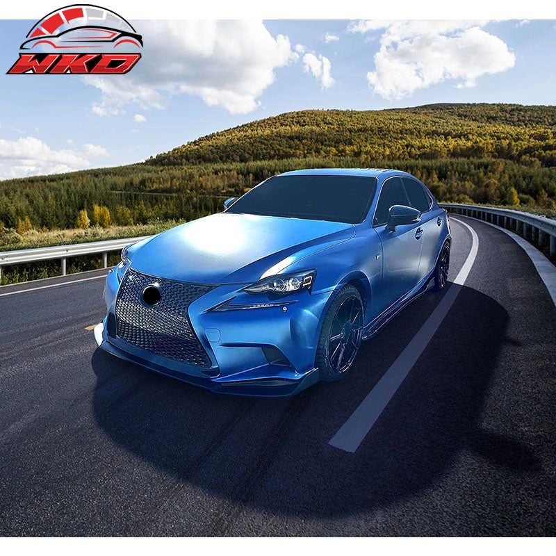 Fits 14-16 IS250 IS300 IS350 F Sport Front Bumper Lip Spoiler Unpainted Black PP