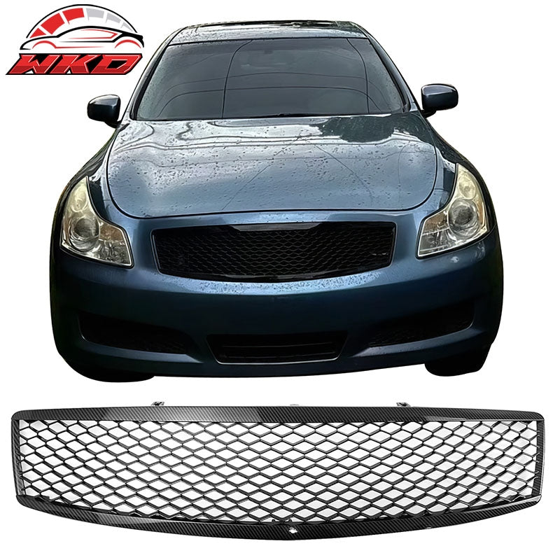 Wholesale 07-08 Infiniti G35 4Dr Honeycomb Style Upper Grille Carbon Fiber Print ABS