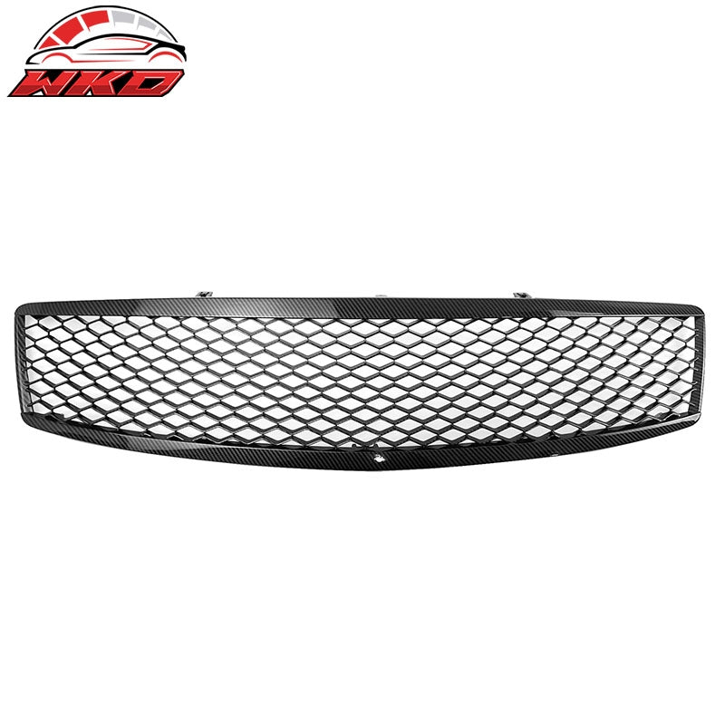 Fits 07-08 Infiniti G35 4Dr Honeycomb Style Upper Grille Carbon Fiber Print ABS