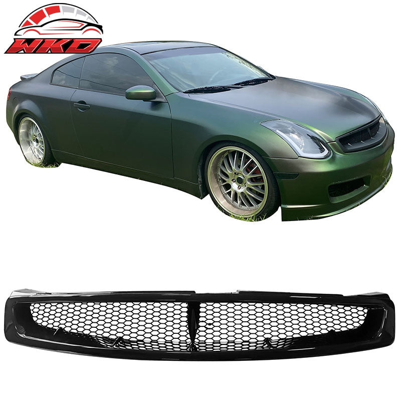 Wholesale For 03-07 Infiniti G35 Coupe JDM Style Front Bumper Upper Grille Gloss Black ABS - Wikond Auto