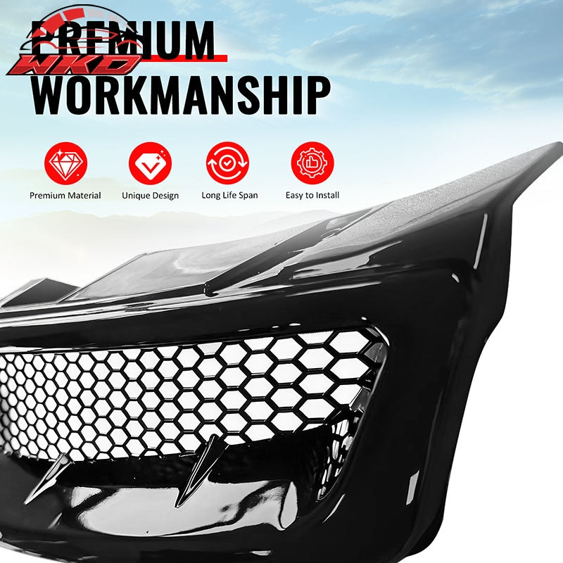 Wholesale For 03-07 Infiniti G35 Coupe JDM Style Front Bumper Upper Grille Gloss Black ABS - Wikond Auto