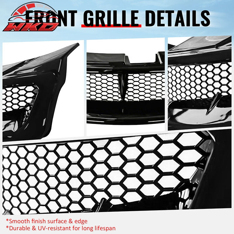 Wholesale For 03-07 Infiniti G35 Coupe JDM Style Front Bumper Upper Grille Gloss Black ABS - Wikond Auto