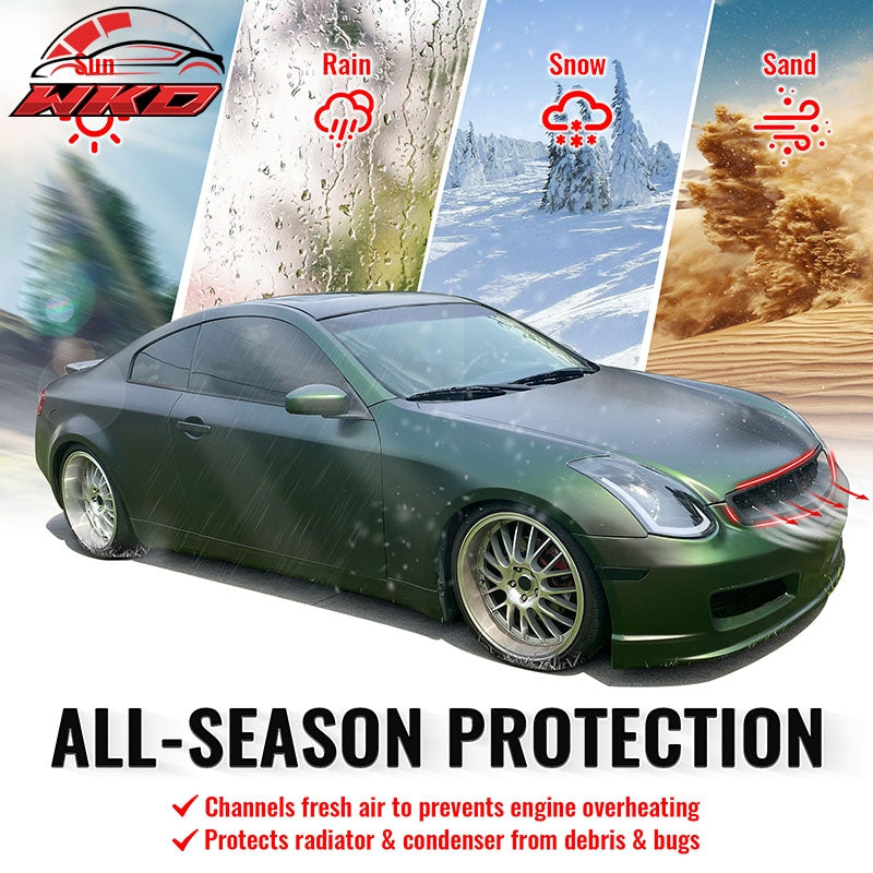 Wholesale For 03-07 Infiniti G35 Coupe JDM Style Front Bumper Upper Grille Gloss Black ABS - Wikond Auto