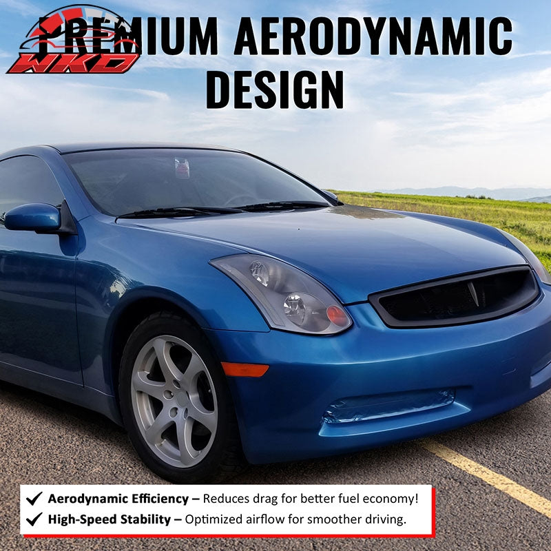 Wholesale For 03-07 Infiniti G35 Coupe JDM Style Front Bumper Upper Grille Gloss Black ABS - Wikond Auto