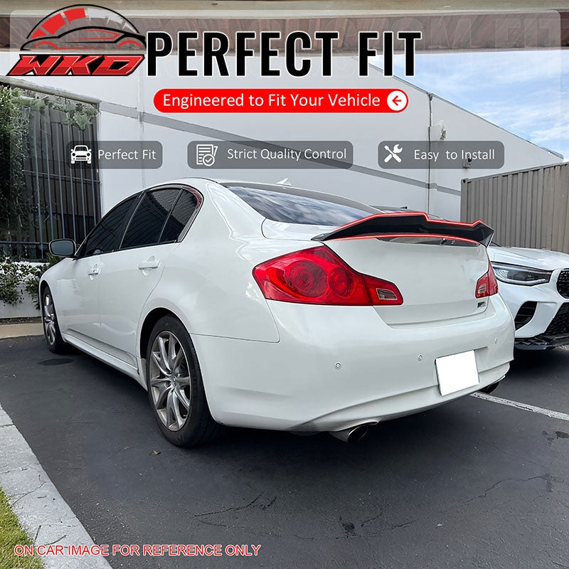 Fits 09-15 Infiniti G37 G25 Q40 4DR Trunk Spoiler Wing Gloss Black PSM Style ABS