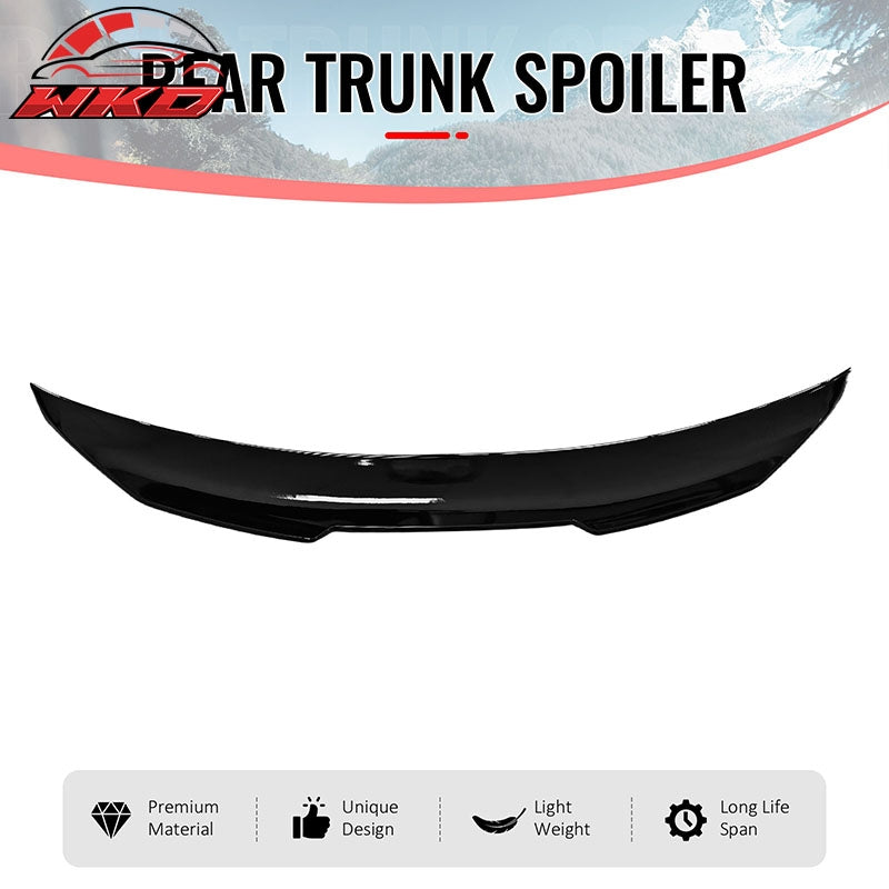 Fits 09-15 Infiniti G37 G25 Q40 4DR Trunk Spoiler Wing Gloss Black PSM Style ABS