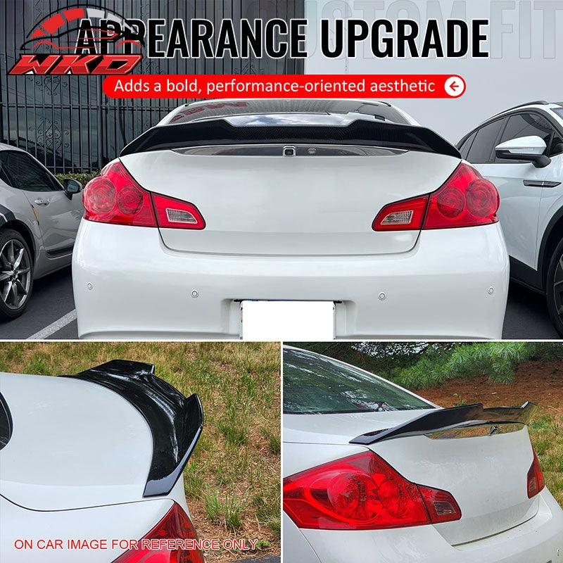 Fits 09-15 Infiniti G37 G25 Q40 4DR Trunk Spoiler Wing Gloss Black PSM Style ABS