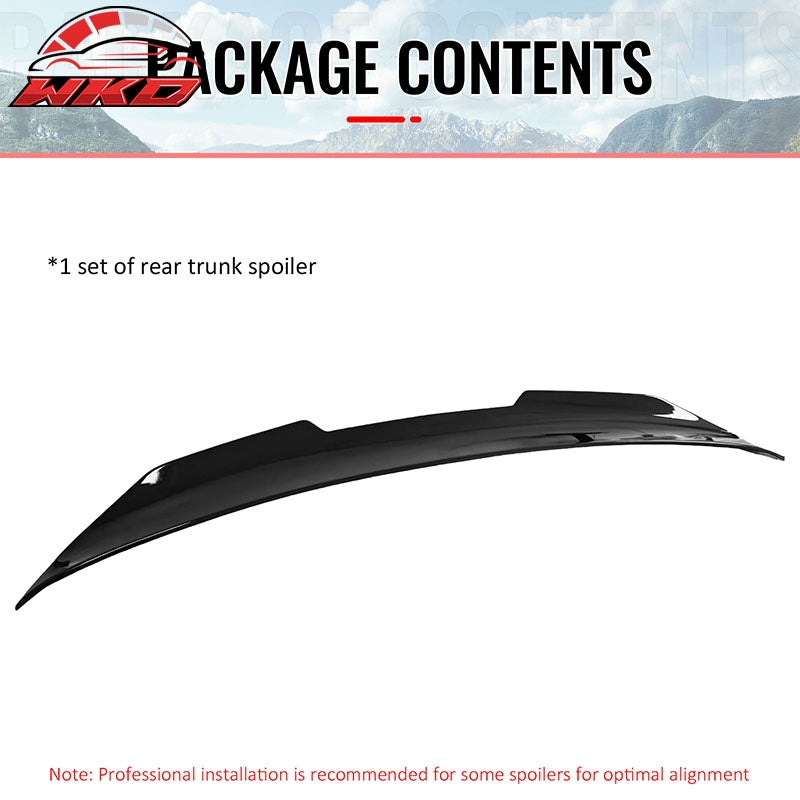 Fits 09-15 Infiniti G37 G25 Q40 4DR Trunk Spoiler Wing Gloss Black PSM Style ABS