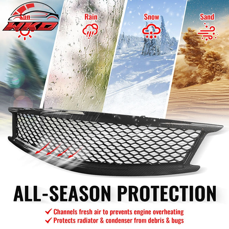 Fits 10-15 Infiniti G37 G25 Q40 Sedan Honeycomb Style Grille Carbon Fiber Print