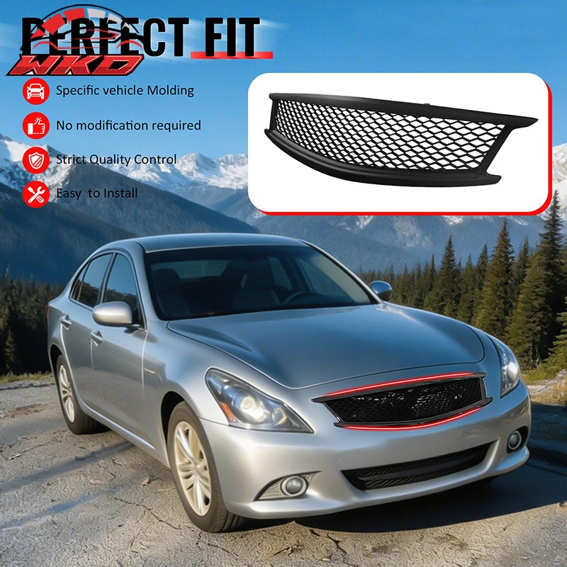 Wholesale 10-15 Infiniti G37 G25 Q40 Sedan Honeycomb Style Upper Grille Matte Black - Wikond Auto