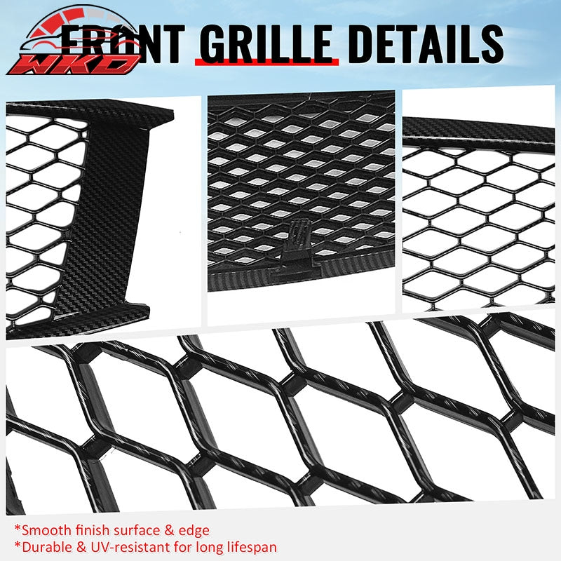 Fits 08-15 Infiniti G37 Q60 Coupe Honeycomb Style Grille Carbon Fiber Print ABS