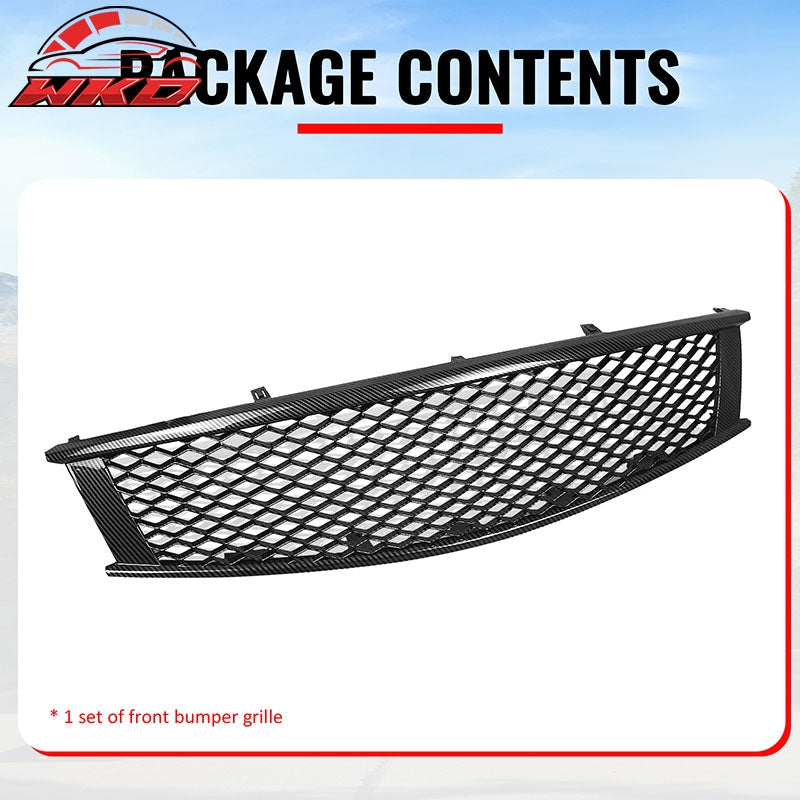 Fits 08-15 Infiniti G37 Q60 Coupe Honeycomb Style Grille Carbon Fiber Print ABS