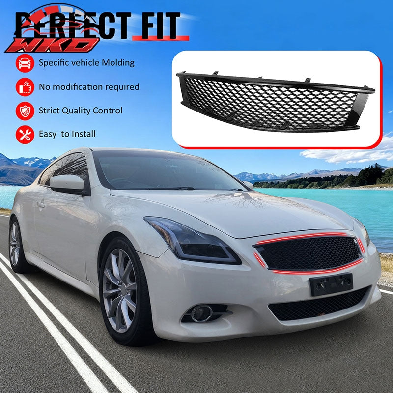 Wholesale 08-15 Infiniti G37 Q60 Coupe Honeycomb Style Upper Grille Gloss Black ABS - Wikond Auto