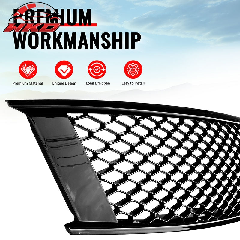 Wholesale 08-15 Infiniti G37 Q60 Coupe Honeycomb Style Upper Grille Gloss Black ABS - Wikond Auto