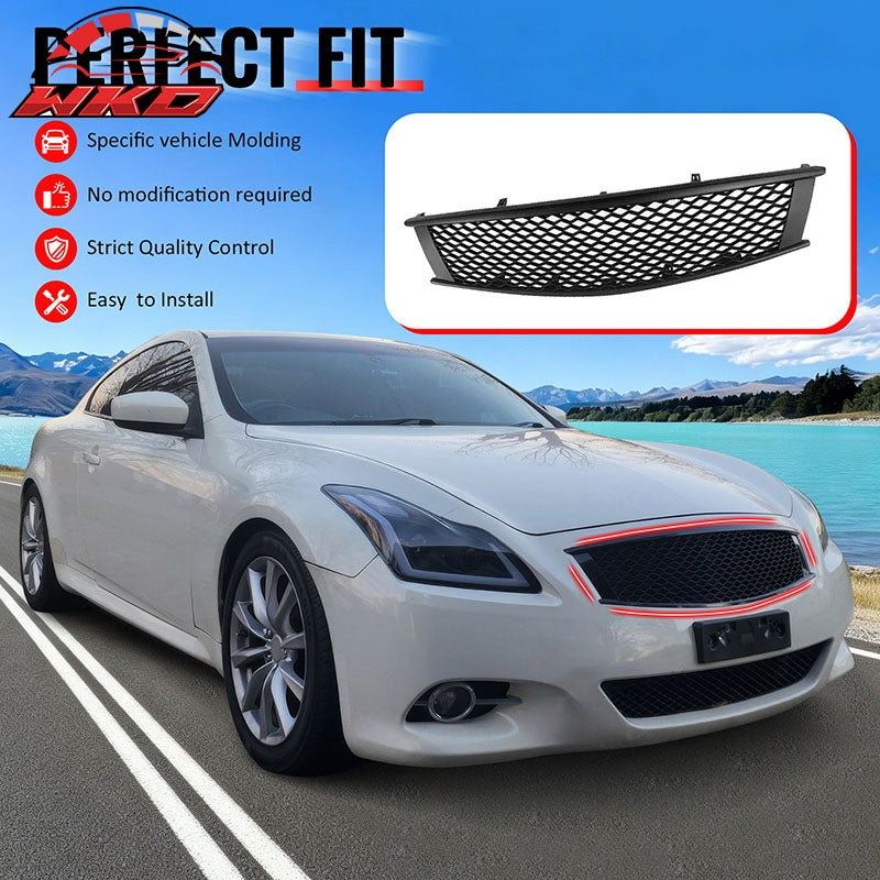 Wholesale 08-15 Infiniti G37 Q60 Coupe Honeycomb Style Upper Grille Matte Black ABS - Wikond Auto