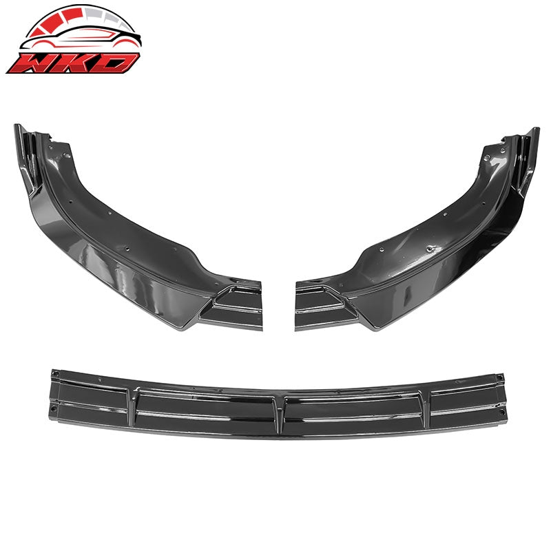 Fits 10-13 Infiniti G37 Sedan IKON Style 3PC Front Bumper Spoiler PP Gloss Black