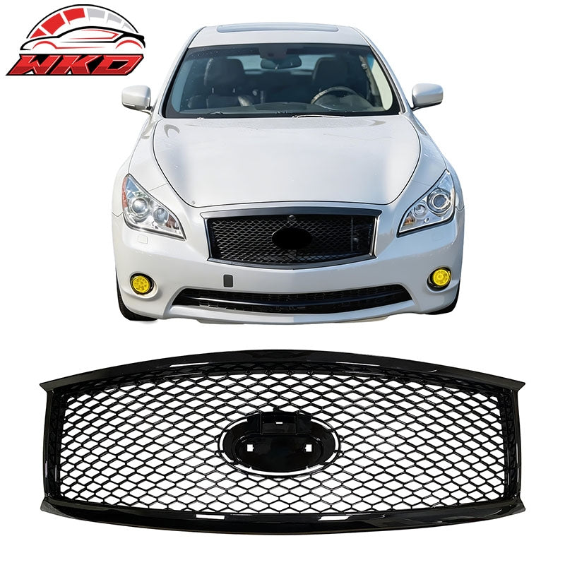 Wholesale For 11-15 Infiniti M56 M35h M37 Q70 Gloss Black Honeycomb Style Upper Grille ABS - Wikond Auto