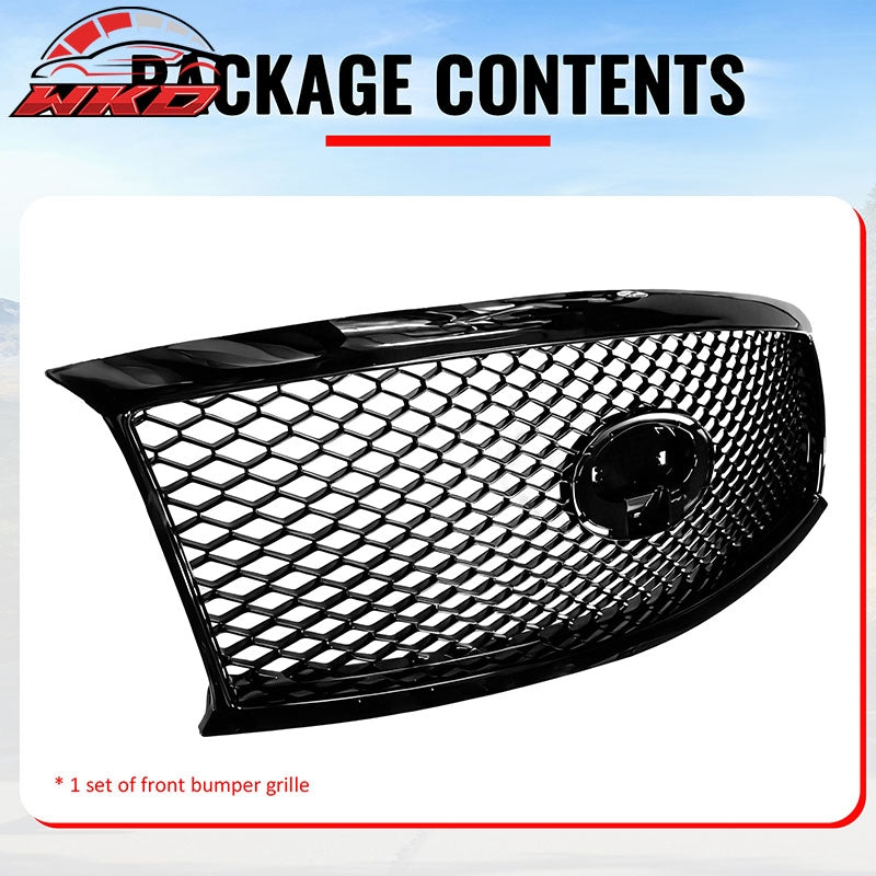Wholesale For 11-15 Infiniti M56 M35h M37 Q70 Gloss Black Honeycomb Style Upper Grille ABS - Wikond Auto