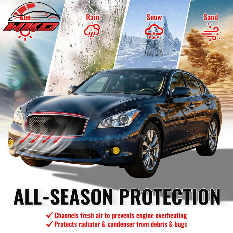 Wholesale For 11-15 Infiniti M56 M35h M37 Q70 Gloss Black Honeycomb Style Upper Grille ABS - Wikond Auto