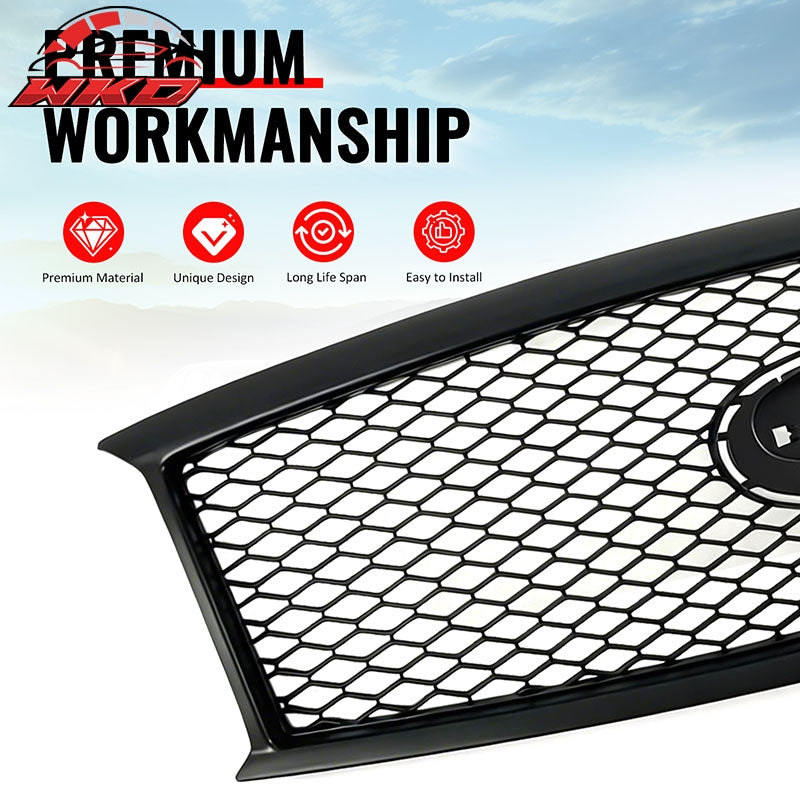 Wholesale For 11-15 Infiniti M56 M35h M37 Q70 Matte Black Honeycomb Style Upper Grille ABS - Wikond Auto