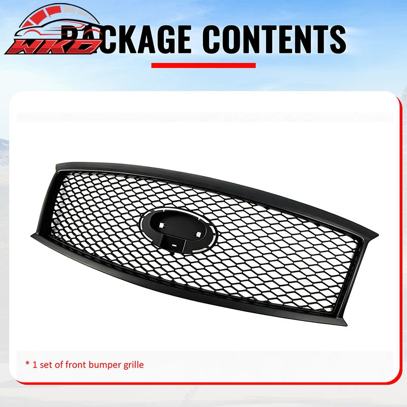 Wholesale For 11-15 Infiniti M56 M35h M37 Q70 Matte Black Honeycomb Style Upper Grille ABS - Wikond Auto