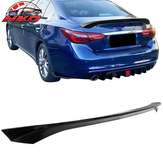 Wholesale 14-24 Infiniti Q50 AS Style Rear Trunk Spoiler Wing Lip Gloss Black ABS