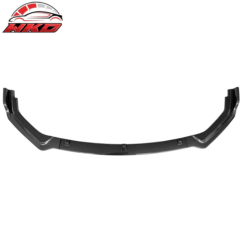 Fits 18-24 Infiniti Q50 Base Carbon Fiber Print PP 3PC Front Bumper Lip Spoiler