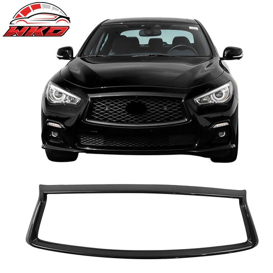 Wholesale 18-24 Infiniti Q50 Carbon Fiber Look OE Style Grille Frame Outline Trim ABS - Wikond Auto