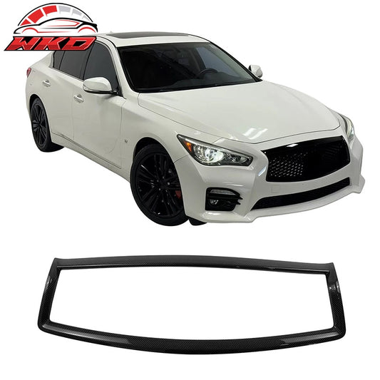 Wholesale 14-17 Infiniti Q50 Carbon Fiber Print OE Style Front Grille Frame Trim ABS - Wikond Auto