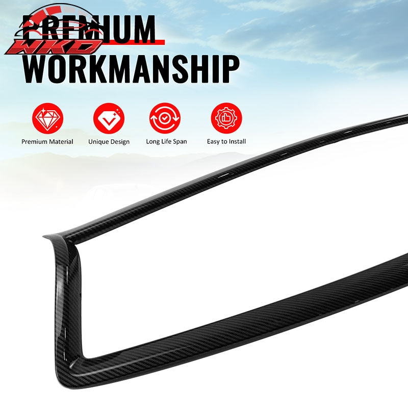 Fits 14-17 Infiniti Q50 Carbon Fiber Print OE Style Front Grille Frame Trim ABS