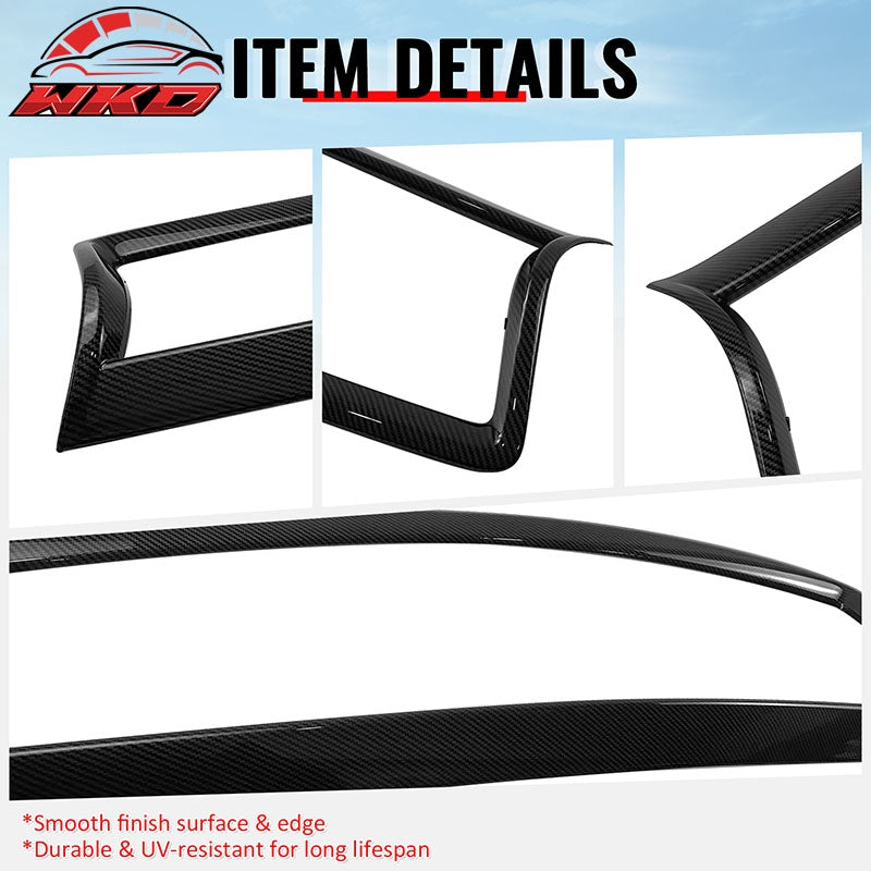 Fits 14-17 Infiniti Q50 Carbon Fiber Print OE Style Front Grille Frame Trim ABS