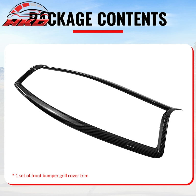 Fits 14-17 Infiniti Q50 Carbon Fiber Print OE Style Front Grille Frame Trim ABS