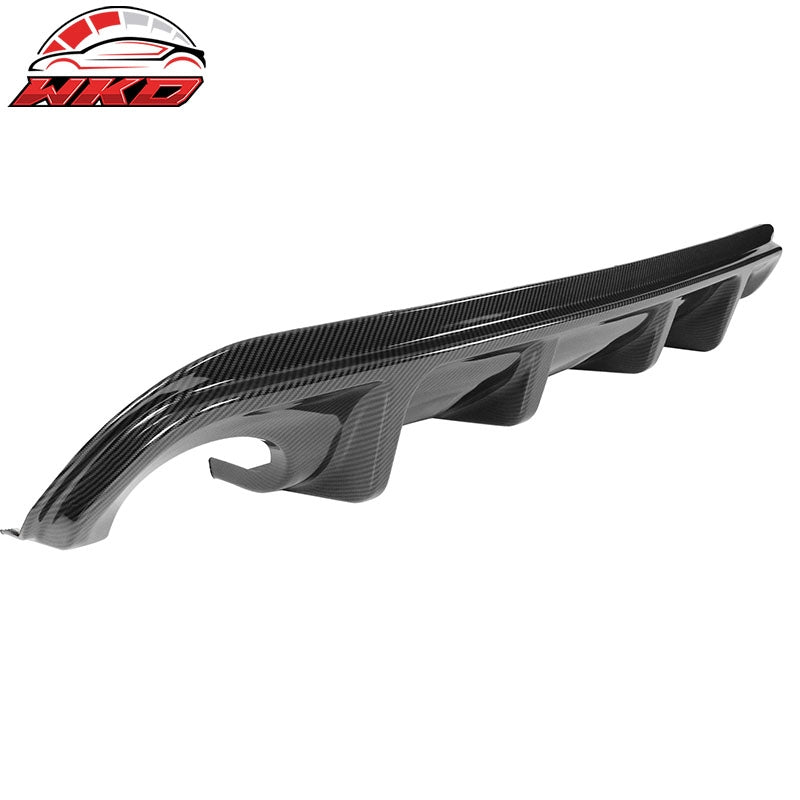 Fits 14-17 Infiniti Q50 Carbon Fiber Print Rear Bumper Lip Spoiler Diffuser ABS