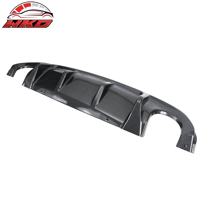 Fits 14-17 Infiniti Q50 Carbon Fiber Print Rear Bumper Lip Spoiler Diffuser ABS