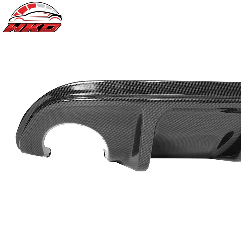 Fits 14-17 Infiniti Q50 Carbon Fiber Print Rear Bumper Lip Spoiler Diffuser ABS