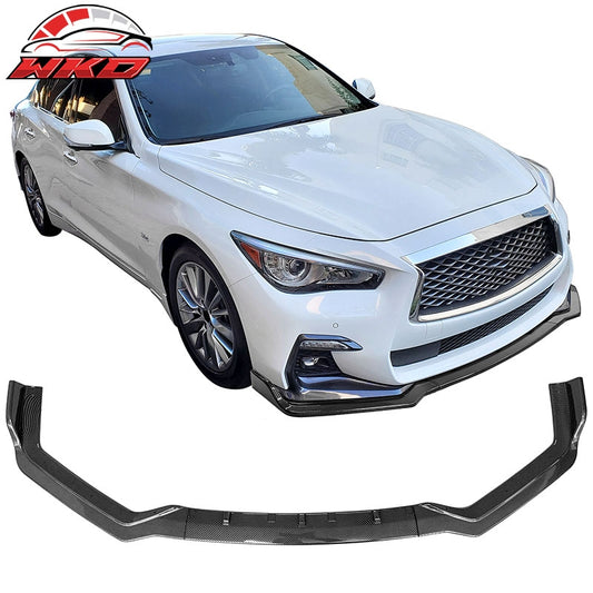 Wholesale 18-24 Infiniti Q50 Carbon Fiber Print Sport Front Bumper Lip Spoiler 3PC
