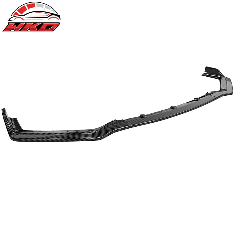 Fits 18-24 Infiniti Q50 Carbon Fiber Print Sport Front Bumper Lip Spoiler 3PC