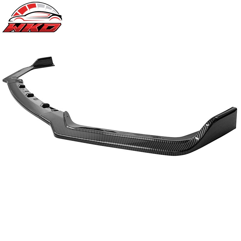 Fits 18-24 Infiniti Q50 Carbon Fiber Print Sport Front Bumper Lip Spoiler 3PC