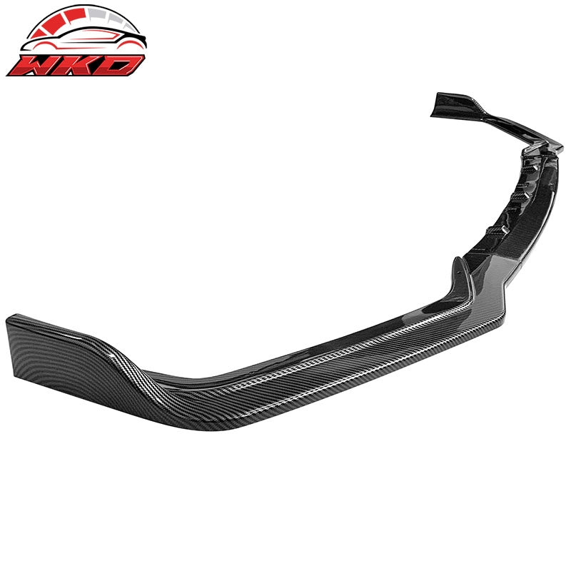 Fits 18-24 Infiniti Q50 Carbon Fiber Print Sport Front Bumper Lip Spoiler 3PC