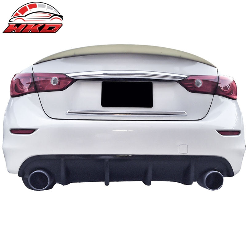Fits 14-24 Infiniti Q50 ER Eau Rouge Style Rear Trunk Spoiler Wing Lip Unpainted
