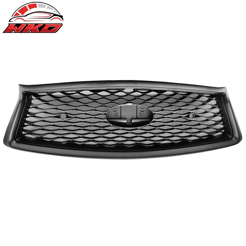Fits 18-24 Infiniti Q50 ER Style Front Upper Grille W/Parking Sensor Matte Black