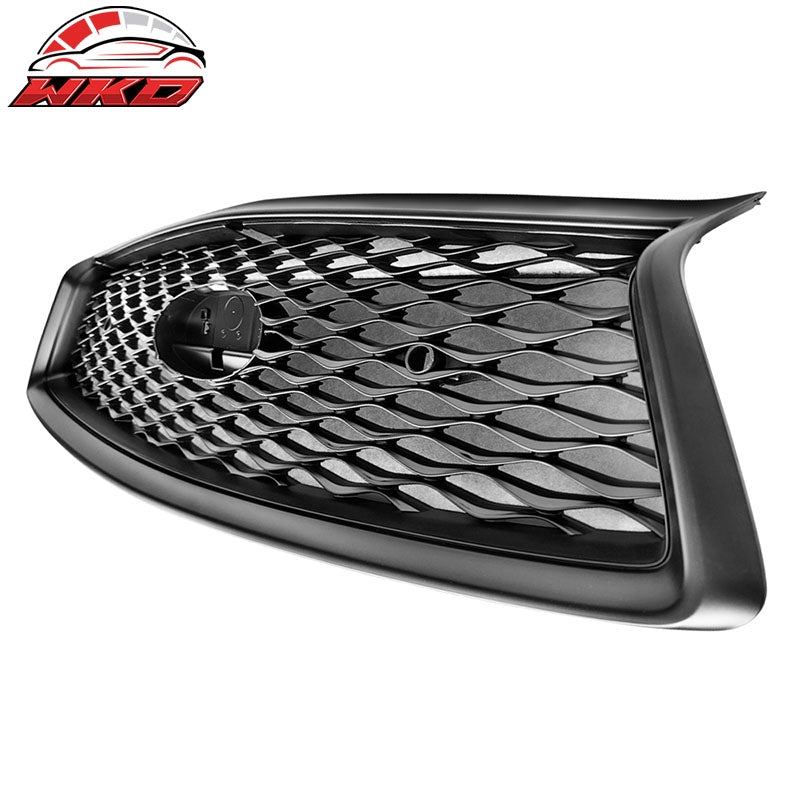 Fits 18-24 Infiniti Q50 ER Style Front Upper Grille W/Parking Sensor Matte Black
