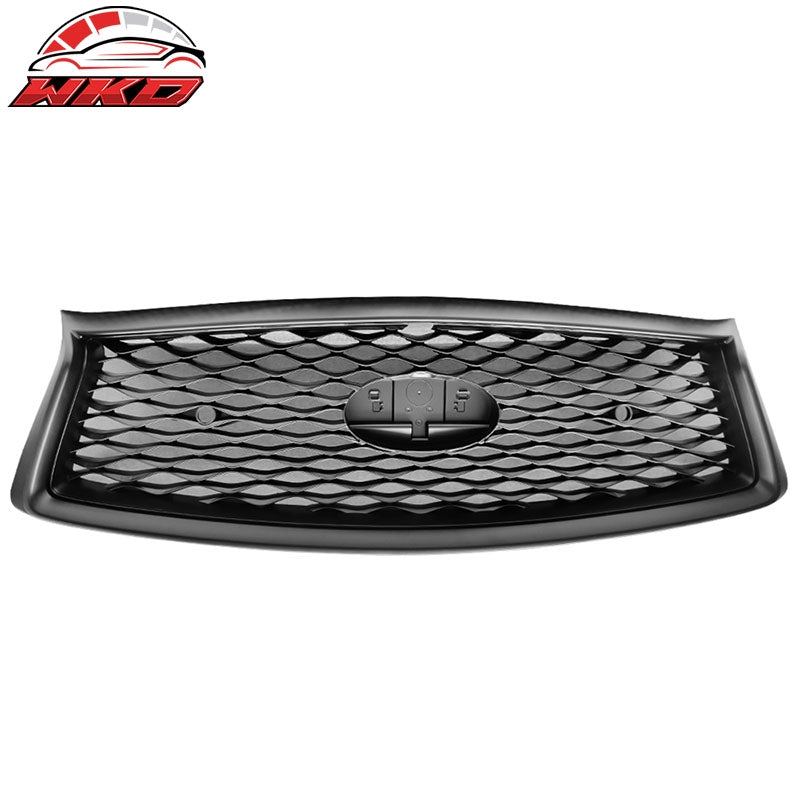 Fits 18-24 Infiniti Q50 ER Style Front Upper Grille W/Parking Sensor Matte Black