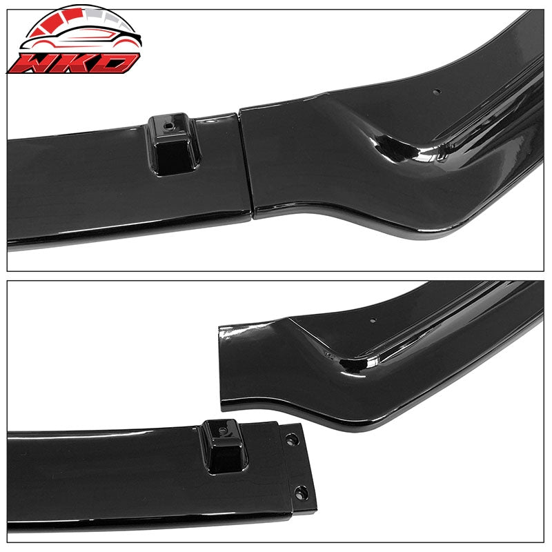 Fits 18-24 Infiniti Q50 Gloss Black Front Bumper Lip Spoiler Splitter PP 3PCS